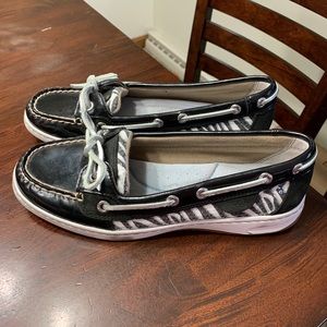 Sperry Top Sider Womens Shoes Angelfish Zebra Sz 7